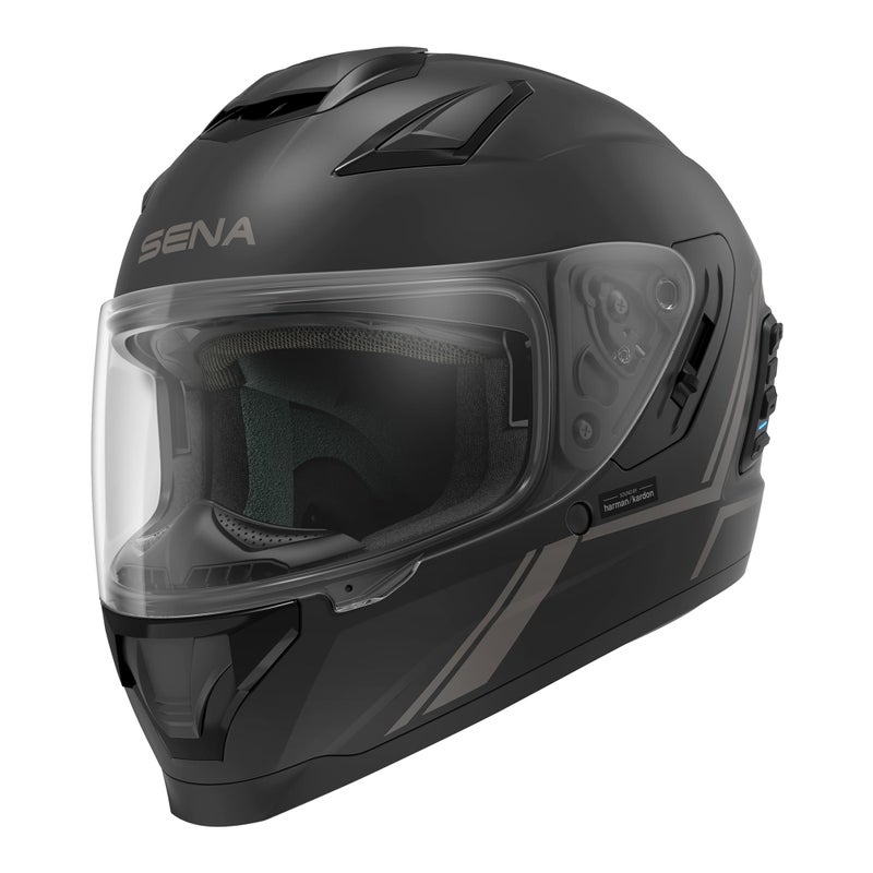 Sena Stryker Full Face Smart Helmet with Bluetooth and LED Taillight - Matte Black, Large